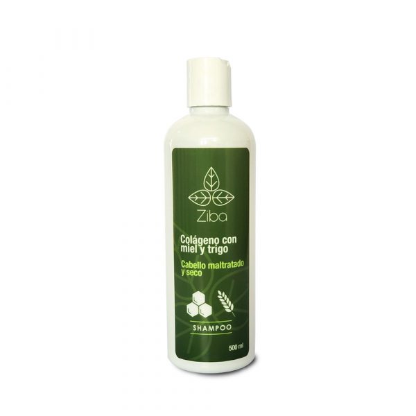 Shampoo colageno miel y trigo Ziba cabello maltratado y seco